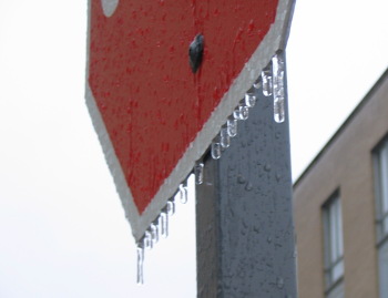 Icy stopsign