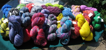 Pile of sock yarn