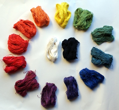Dyed silk