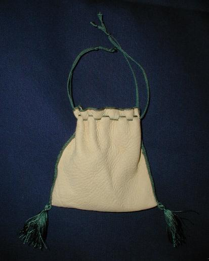 leather bag with silk edging