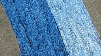 Indigo on silk