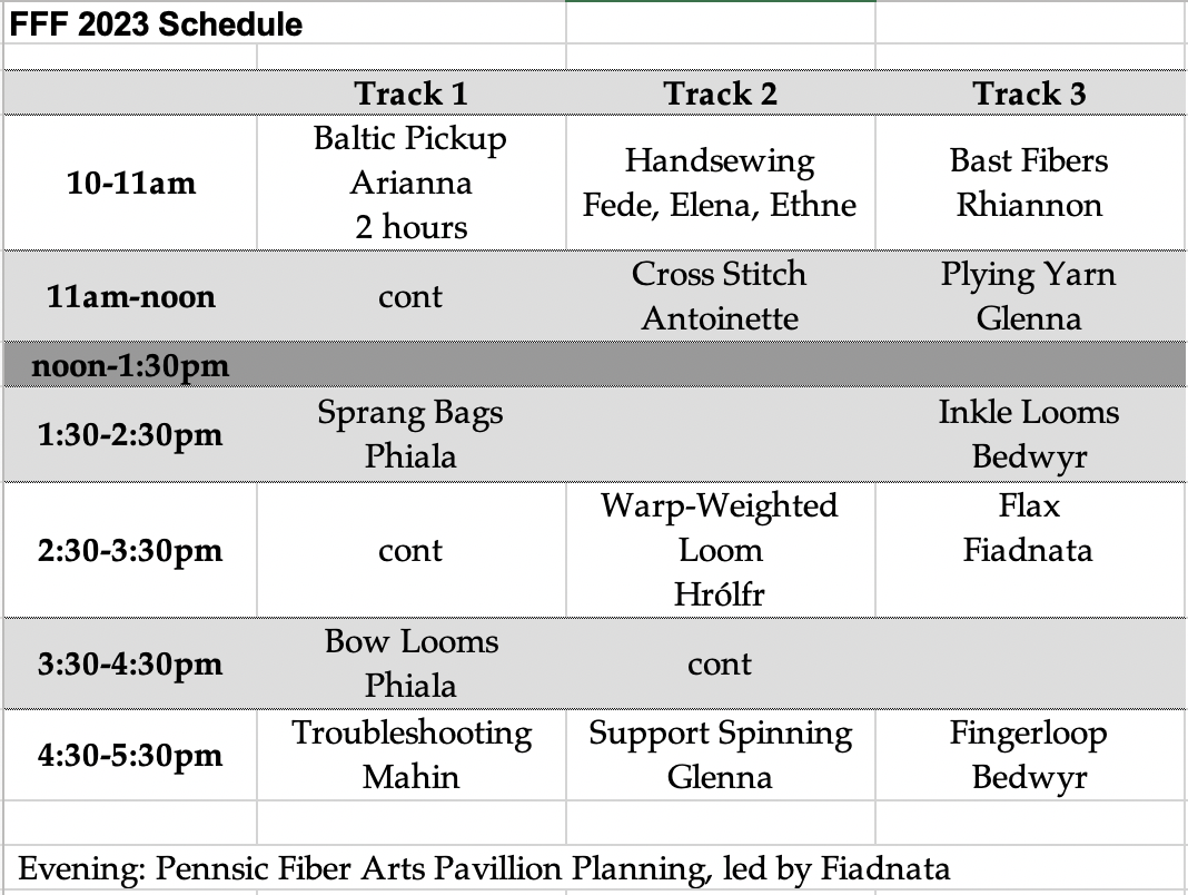 FFF21 schedule